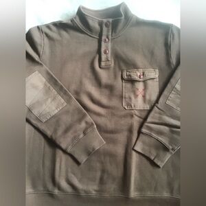 CUSTOM Timberland Olive Green Long Sleeve Shirt with Pockets-